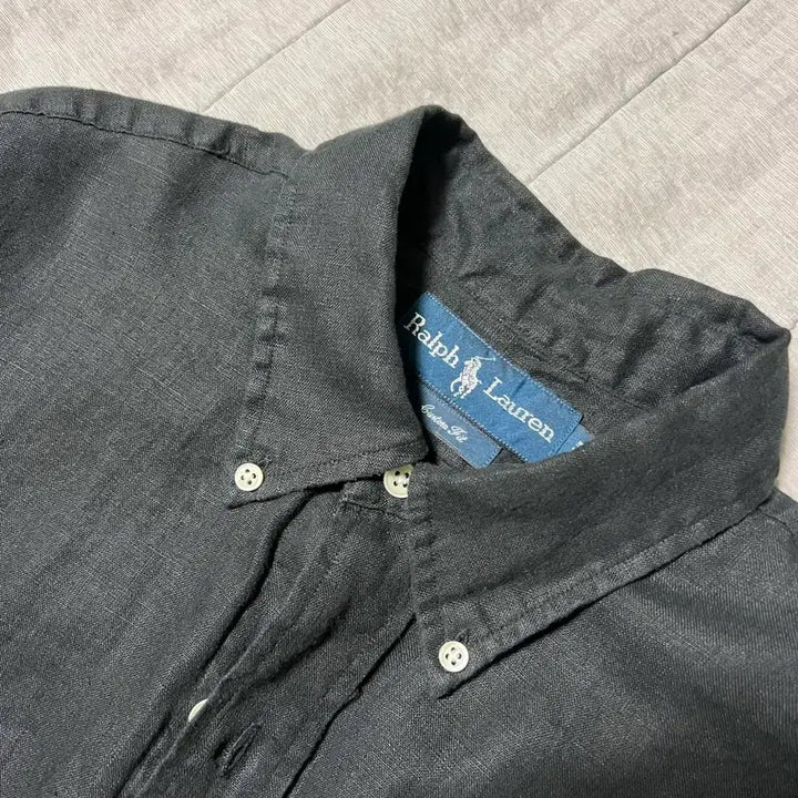 [BUNJANG] Polo Ralph Lauren Linen Shirt - Custom Fit / 폴로 랄프로렌 블랙 린넨 셔츠 커스텀핏