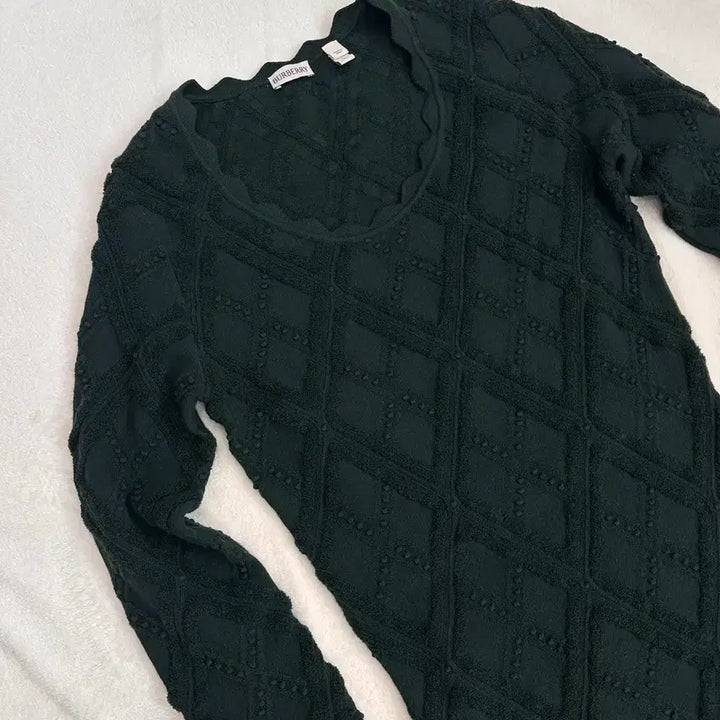 [BUNJANG] Burberry 23FW Jacquard Wool Knit Dress Deep Green / (L)버버리 23FW 자카드 울 니트 원피스 딥그린
