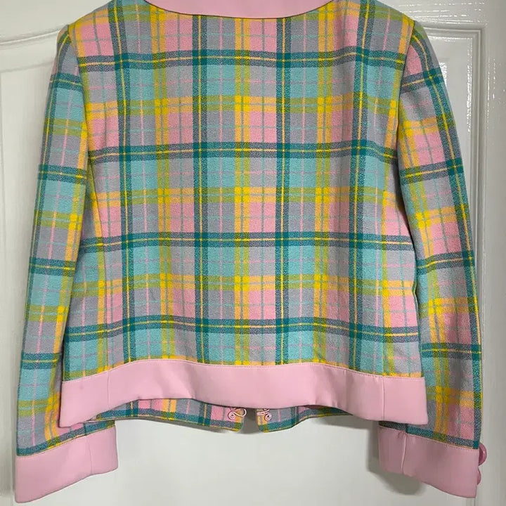 [SOLD OUT] 새상품) 모스키노 체크 연핑크 자켓 치마 셋업