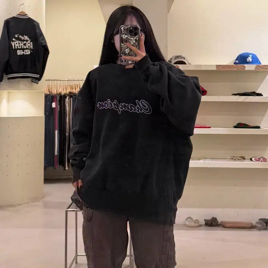 [BUNJANG] Champion Reverse Weave Script Logo Sweatshirt / 챔피온 리버스위브 스크립트 로고 맨투맨 U1675