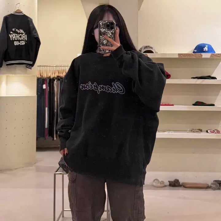 [BUNJANG] Champion Reverse Weave Script Logo Sweatshirt / 챔피온 리버스위브 스크립트 로고 맨투맨 U1675