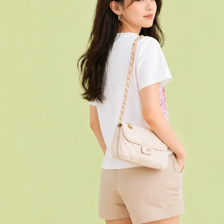 [BUNJANG] Pink Scarf Print Short Sleeve T-shirt / 핑크 스카프 프린트 반팔티