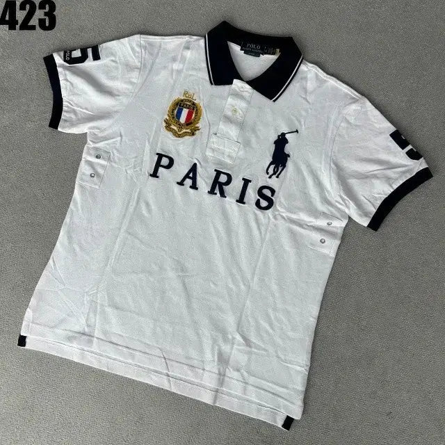[BUNJANG] Polo Ralph Lauren Paris Short Sleeve Polo Shirt White / 폴로 랄프로렌 파리 반팔 카라티 화이트