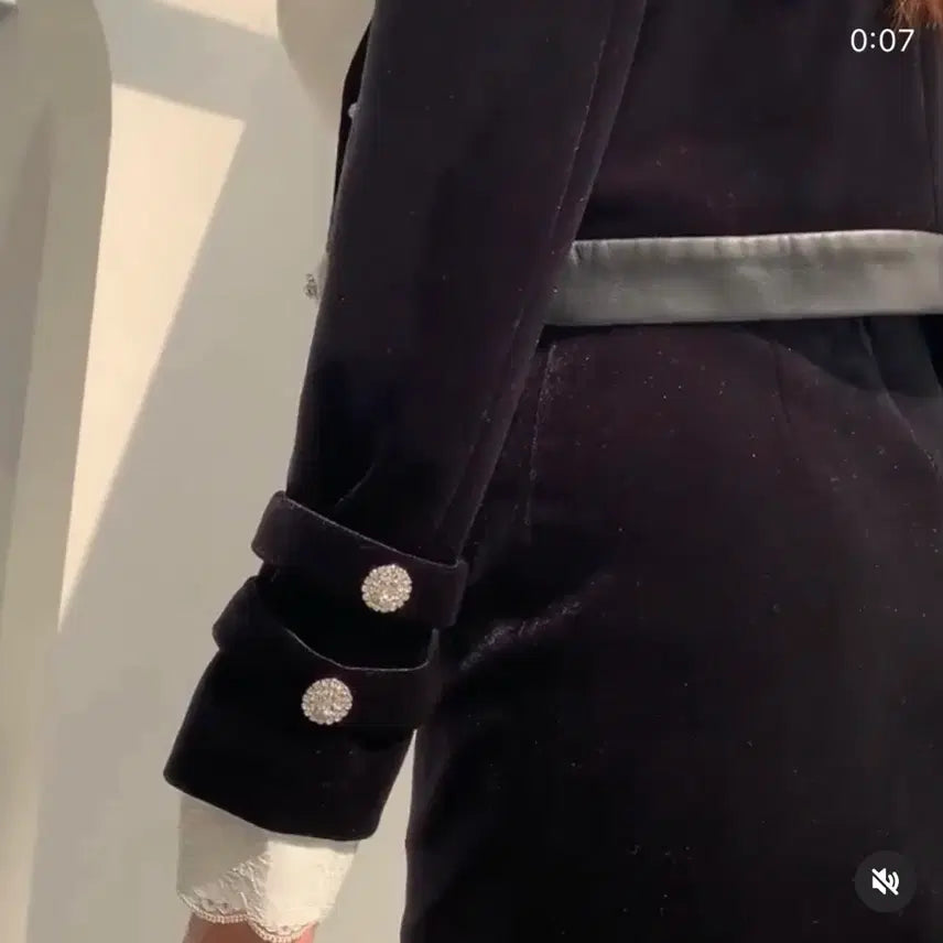 [BUNJANG] JAYMENT Sapphire Velvet Jacket &amp; Skirt Set / 제이먼트 사파이어 벨벳 자켓&amp;스커트 세트