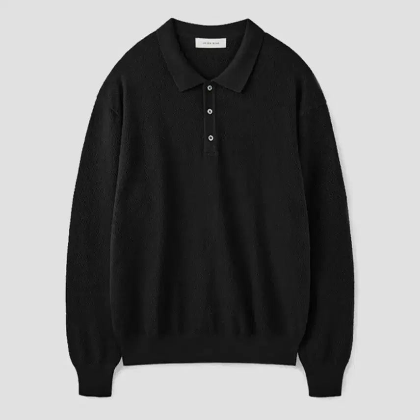 [BUNJANG] Unionblue Hard Twist Triple Polo Knit [Black] / 유니온블루 하드 트위스트 트리플 폴로 니트 [BLACK]