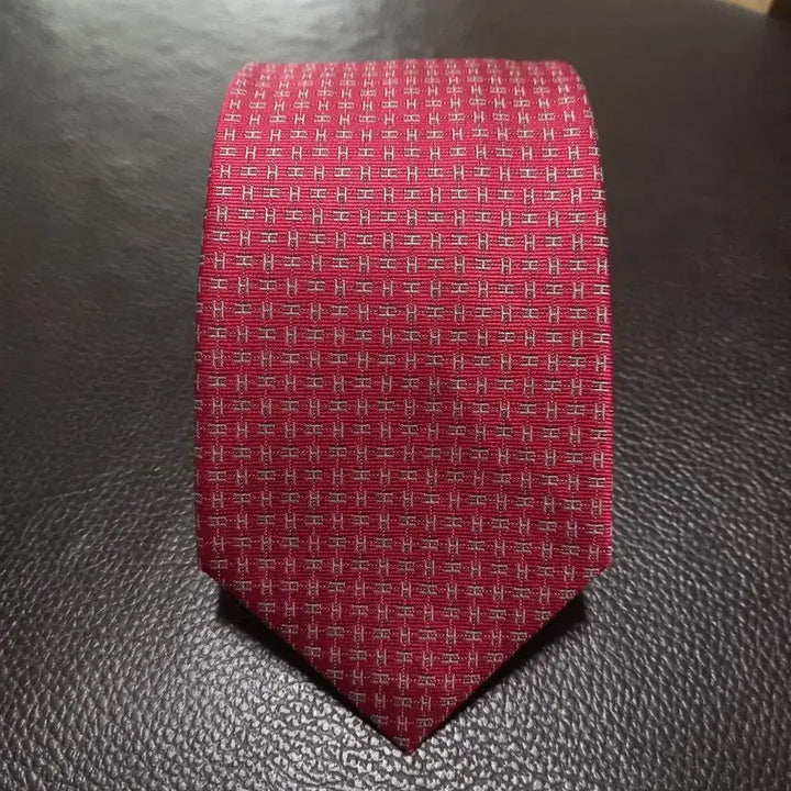 [BUNJANG] Hermès H Logo Silk Tie Burgundy / 에르메스 H로고 넥타이
