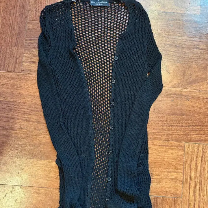 [BUNJANG] Dolce &amp; Gabbana Black Mesh Layered Half-Length Cardigan / 돌체앤가바나 펀칭 레이어드 하프기장 가디건 블랙 망사 명품 매장판 66