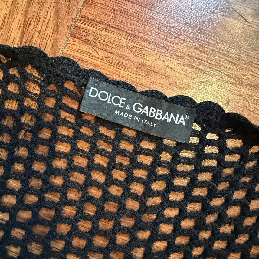 [BUNJANG] Dolce &amp; Gabbana Black Mesh Layered Half-Length Cardigan / 돌체앤가바나 펀칭 레이어드 하프기장 가디건 블랙 망사 명품 매장판 66