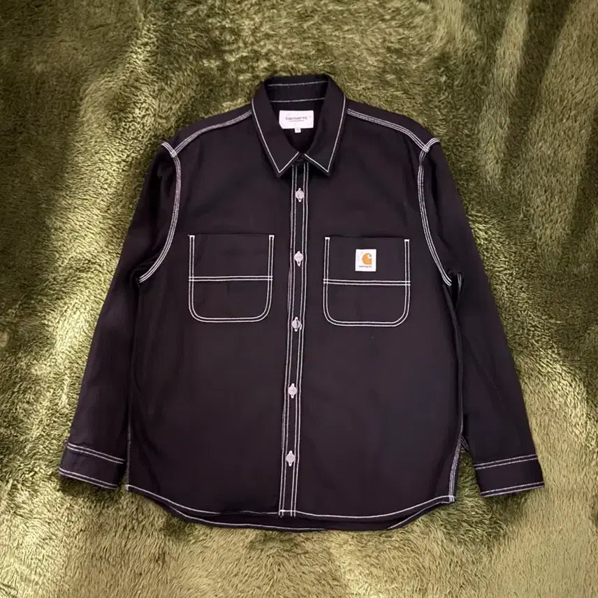 [BUNJANG] Carhartt WIP Chalk Stitch Overshirt Black / [XL] 칼하트 WIP Chalk 초크 스티치 셔츠 자켓 블랙