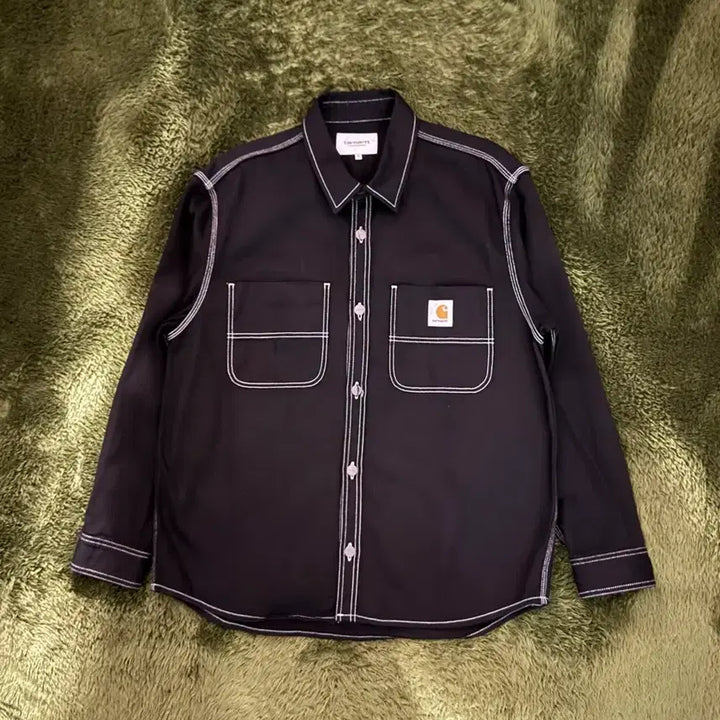 [BUNJANG] Carhartt WIP Chalk Stitch Overshirt Black / [XL] 칼하트 WIP Chalk 초크 스티치 셔츠 자켓 블랙