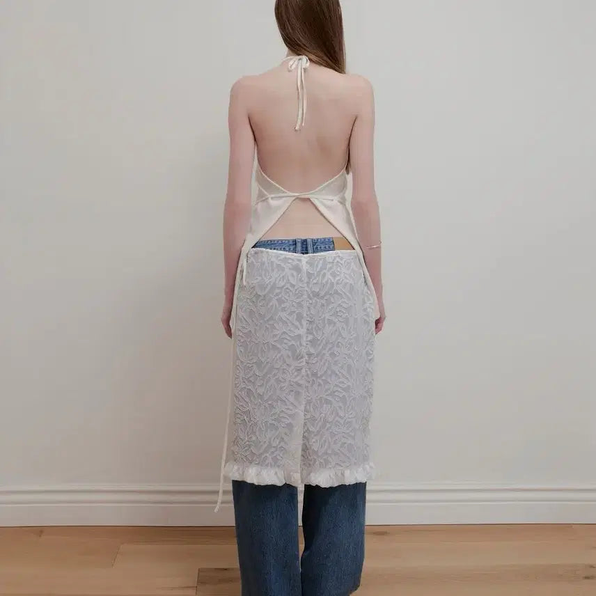 [BUNJANG] Aopt Layered Halterneck Knit Top / 아옵트 레이어드 홀터넥 스프링썸머 니트