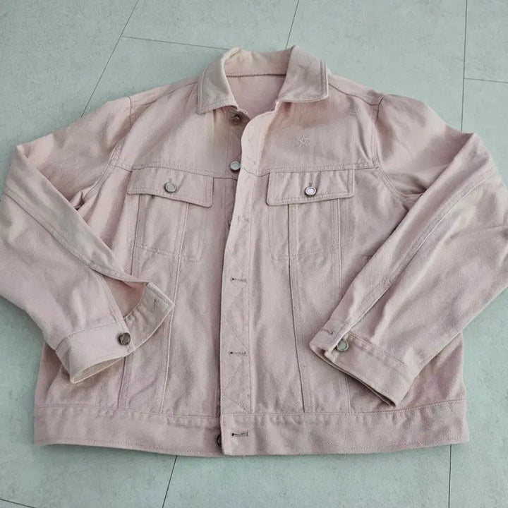 [BUNJANG] Pink Denim Work Jacket / 핑크색 데님 워크자켓