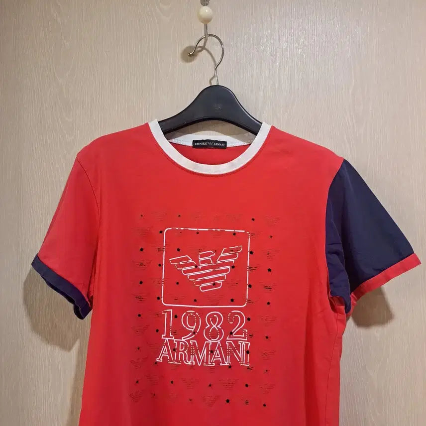 [BUNJANG] Emporio Armani 1982 Red T-shirt / 엠포리오 아르마니 반팔 티셔츠 레드 1982