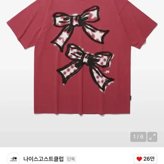 [BUNJANG] Nice Ghost Club Big Ribbon Big Tee / 나이스고스트클럽 리본 반팔 BIG RIBBON BIG BIG TEE