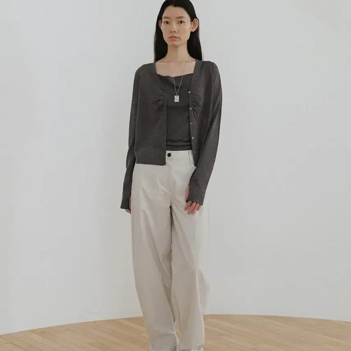 [BUNJANG] Lowtide Knit Sleeveless Cardigan Set-up Charcoal / (새상품) 로우타이드 니트 슬리브리스 가디건 셋업 차콜
