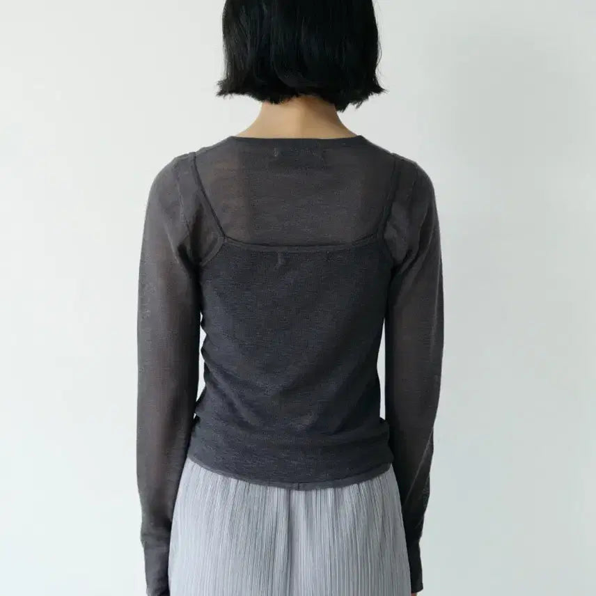 [BUNJANG] Lowtide Knit Sleeveless Cardigan Set-up Charcoal / (새상품) 로우타이드 니트 슬리브리스 가디건 셋업 차콜