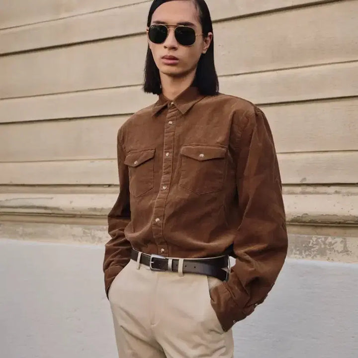 [BUNJANG] ELMOD Jude Classic Corduroy Shirt Penny Brown / 급처) 엘무드 주드 클래식 코듀로이 셔츠 페니 브라운