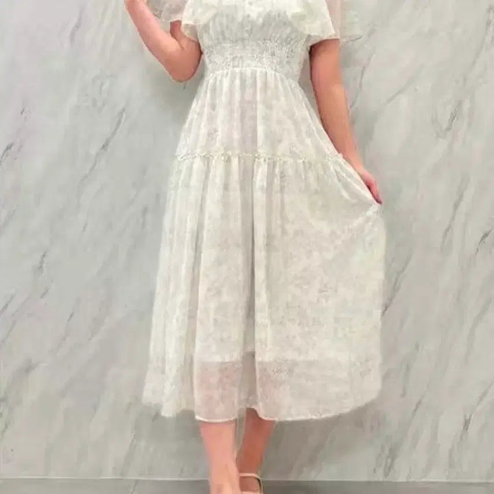 [SOLD OUT] dazzlin다즐린 케이프 롱 플라워 원피스 양산형버블즈스나이델계로지타