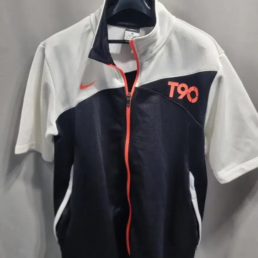 [BUNJANG] Nike T90 Short Sleeve Track Top Black/White - M / 나이키 T90 반팔 트랙탑 블랙/화이트 M