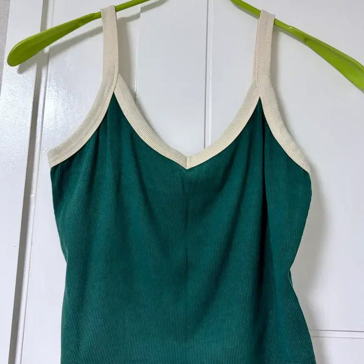 [BUNJANG] Shein Ribbed Sleeveless Tank Top XL Green / 쉬인 초록 청록 그린 골지 나시 탑 XL 빅사이즈