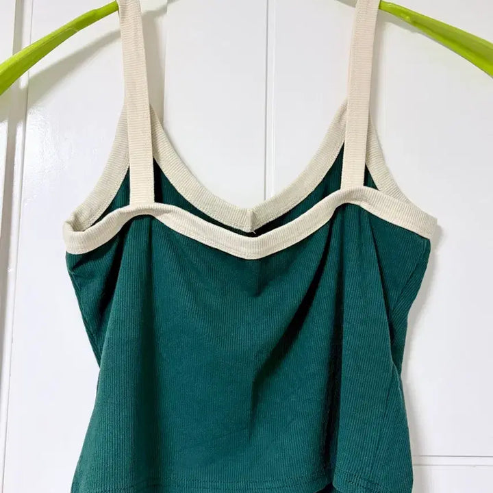 [BUNJANG] Shein Ribbed Sleeveless Tank Top XL Green / 쉬인 초록 청록 그린 골지 나시 탑 XL 빅사이즈