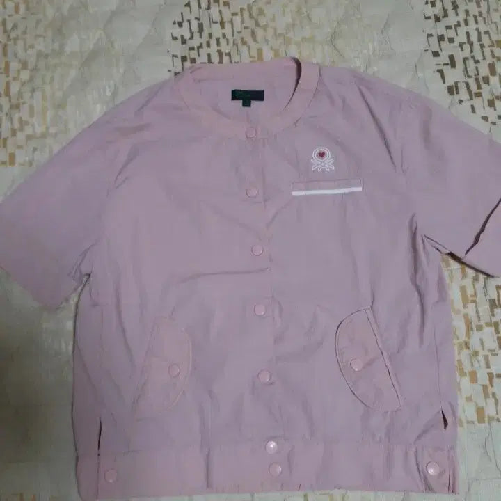 [BUNJANG] Benetton Pink Short-Sleeve Jacket (M) / 베네통 핑크색 반팔 여름 자켓 M