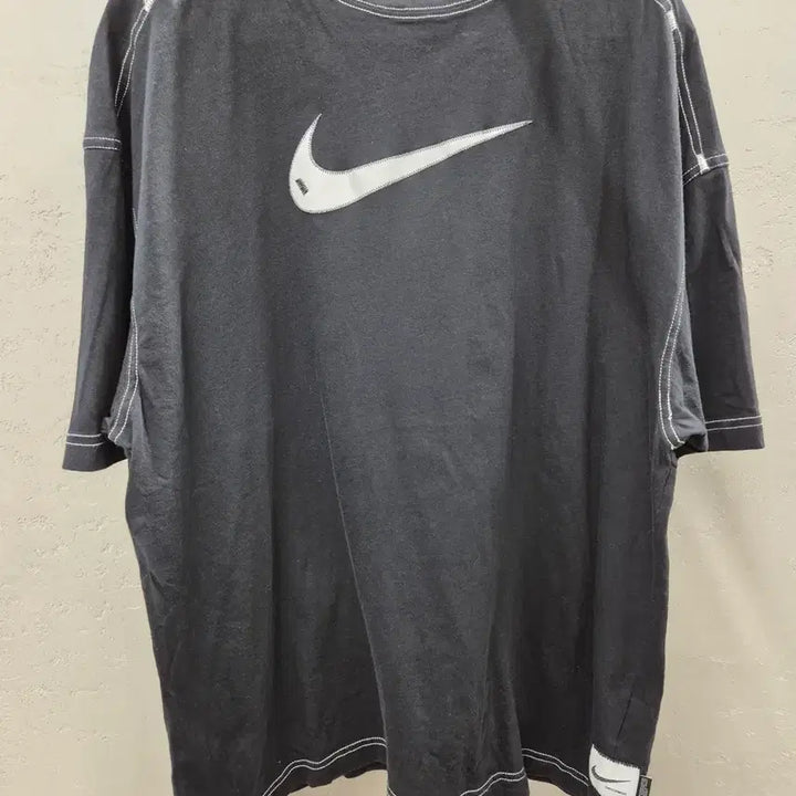 [BUNJANG] Nike Big Swoosh Stitch Short Sleeve T-Shirt - Size L / 나이키 빅 스우시 스티치 반팔 L
