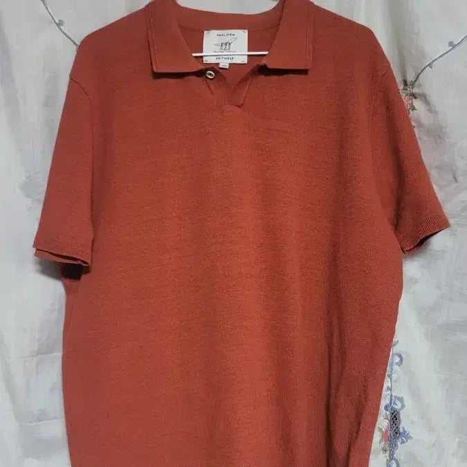 [SOLD OUT] 마글리아리아 반팔 카라 니트 브라운헨리코튼 니트 카라티 105 오렌지