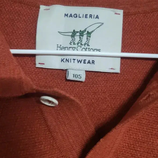 [SOLD OUT] 마글리아리아 반팔 카라 니트 브라운헨리코튼 니트 카라티 105 오렌지