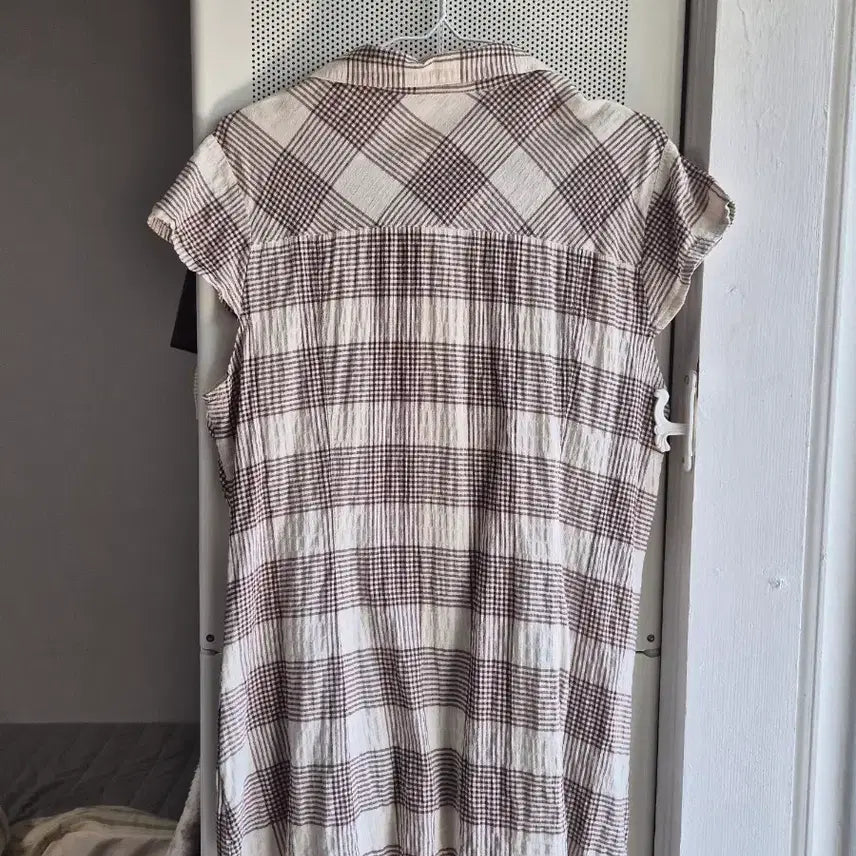 [BUNJANG] Vintage Mori Girl Check Short Sleeve Shirt / 빈티지 모리걸 반팔 체크 셔츠