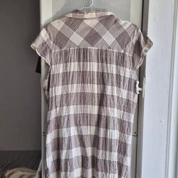 [BUNJANG] Vintage Mori Girl Check Short Sleeve Shirt / 빈티지 모리걸 반팔 체크 셔츠