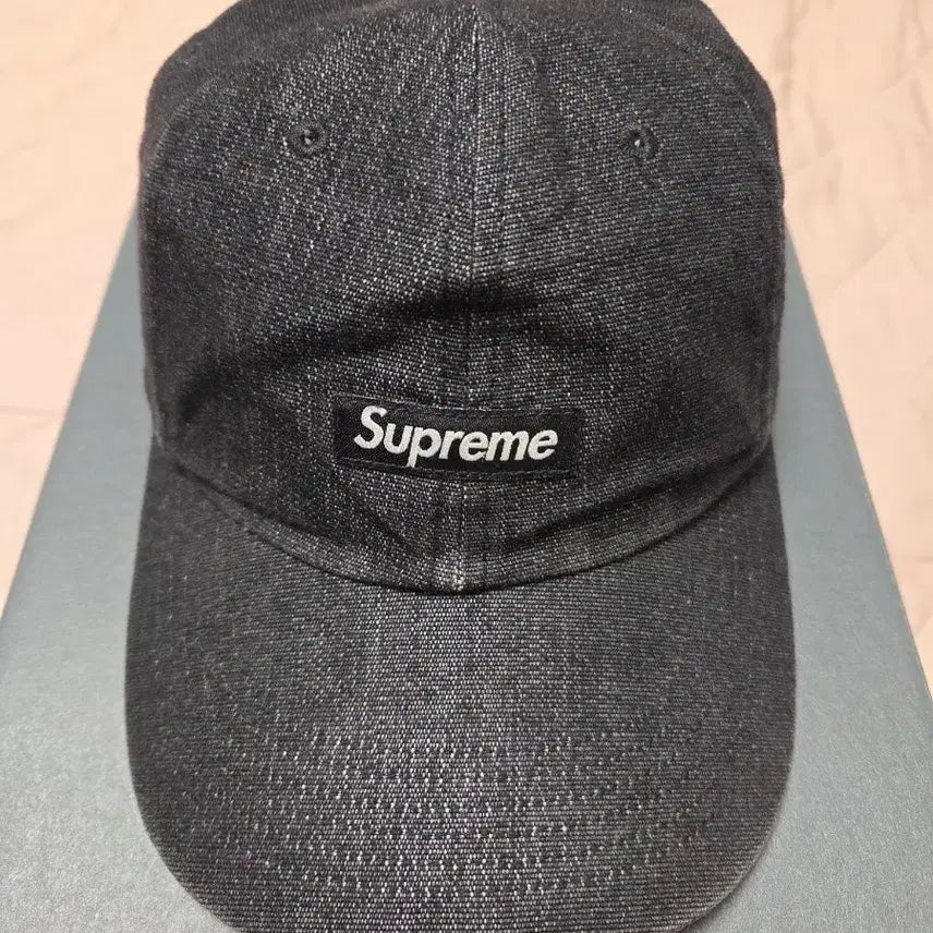 [BUNJANG] Supreme Cordura Denim Small Box 6-Panel Cap / 슈프림 코듀라 데님 스몰 박스 6-패널 블랙
