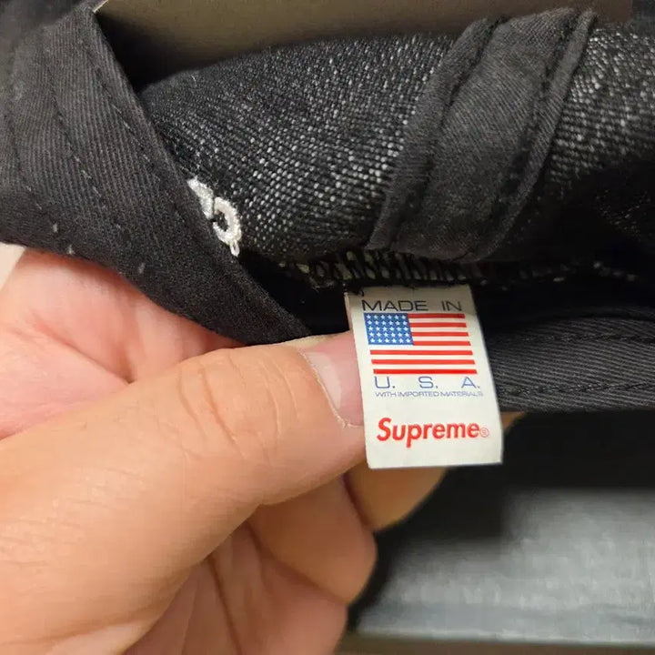[BUNJANG] Supreme Cordura Denim Small Box 6-Panel Cap / 슈프림 코듀라 데님 스몰 박스 6-패널 블랙