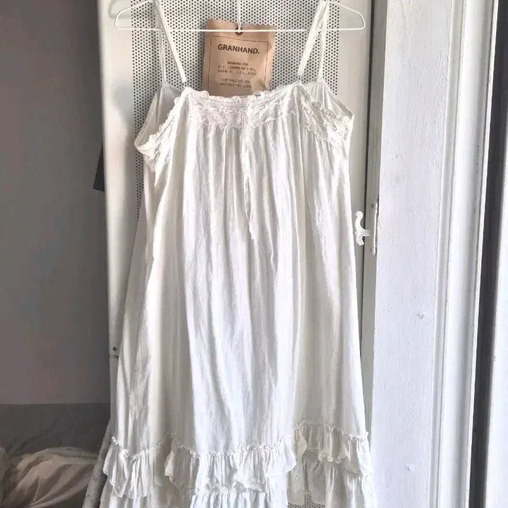 [SOLD OUT] 빈티지 모리걸 아이보리 레이스 리본 끈원피스