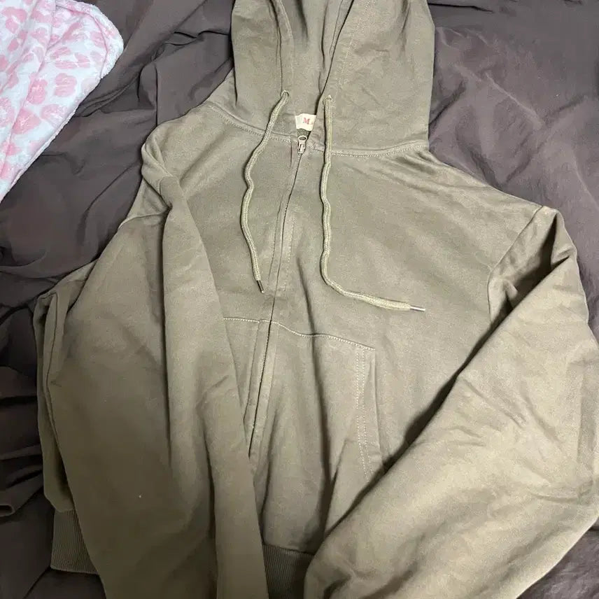 [BUNJANG] Ablley Two-Way Brown Hooded Zip-Up / 에이블리 투웨이 브라운 후드집업