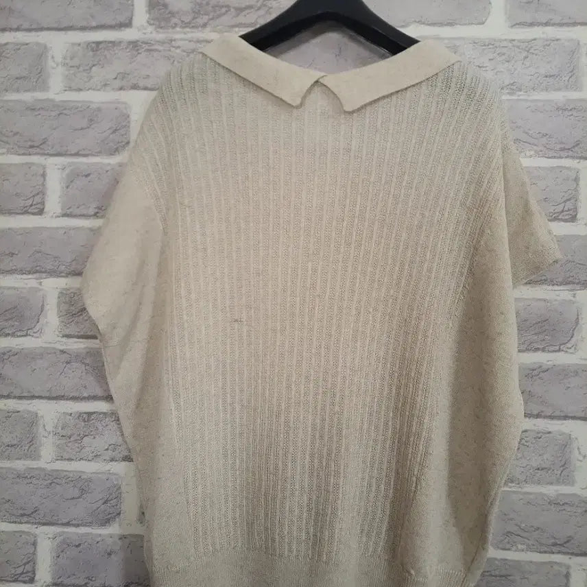 [BUNJANG] Attitude Ivory Short Sleeve Knit Polo Shirt / 앤니튜드 아이보리 반팔 카라넥 니트88/알뜰한여우