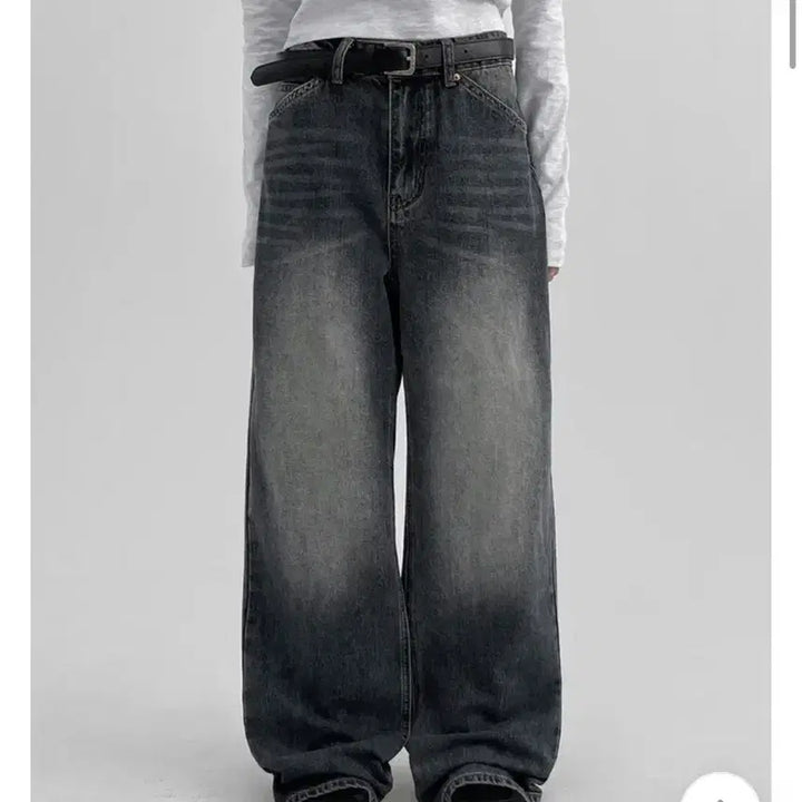 [BUNJANG] Black Up Kerivan Washing Wide Denim Pants (M) / 블랙업 케리번 워싱 와이드데님팬츠