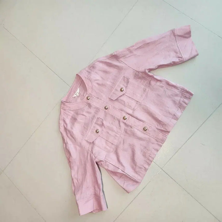 [SOLD OUT] 지스튜디오 린넨 핑크 골드 버튼 숏  자켓 77