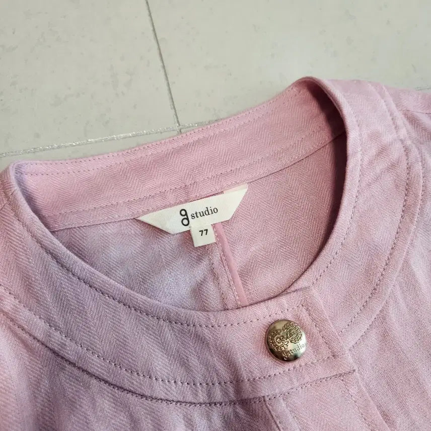 [SOLD OUT] 지스튜디오 린넨 핑크 골드 버튼 숏  자켓 77