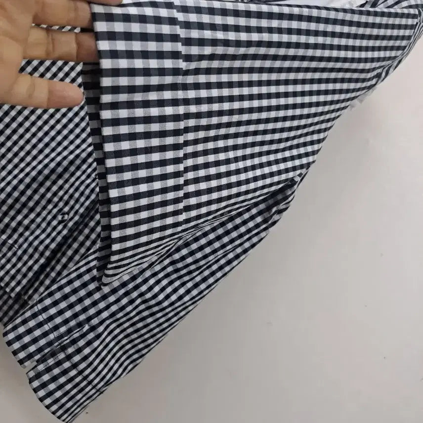 [BUNJANG] Molieaj Gingham Check Shirt with White Lace Detail / Molieaj첵크 귀욤셔츠/구55