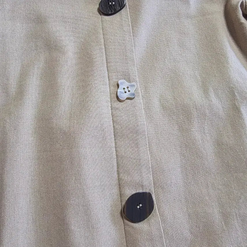 [BUNJANG] Une Linen V-neck Dress / une 브이넥 린넨 원피스 단추 포인트 free 44 55