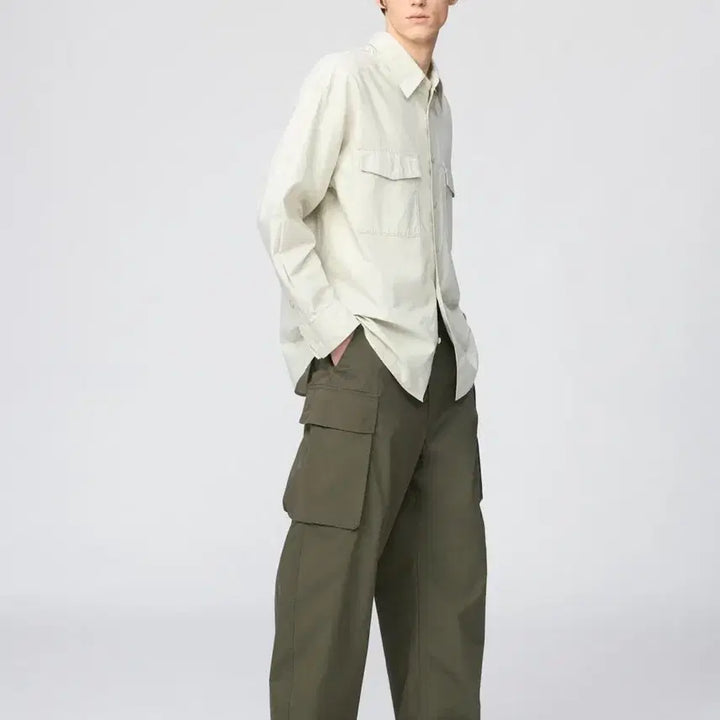 [BUNJANG] Uniqlo U Wide Fit Cargo Pants Dark Green / [M] 유니클로 u 와이드핏 카고팬츠 다크그린 새상품