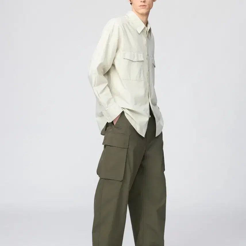 [BUNJANG] Uniqlo U Wide Fit Cargo Pants Dark Green / [M] 유니클로 u 와이드핏 카고팬츠 다크그린 새상품