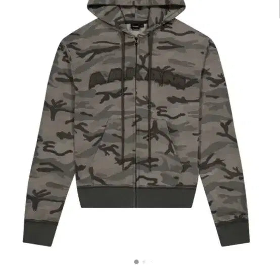 [BUNJANG] AAKAM Camo Logo Zip-up Hoodie Khaki / AAKAM 아캄 카모 로고 집업후드 카키