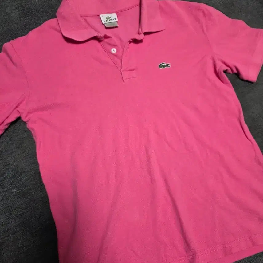 [BUNJANG] Lacoste Pink Short Sleeve Polo T-Shirt / 라코스테 핑크색 반팔 폴로티