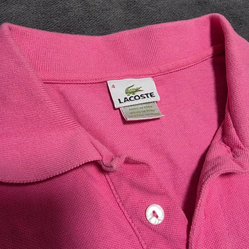 [BUNJANG] Lacoste Pink Short Sleeve Polo T-Shirt / 라코스테 핑크색 반팔 폴로티