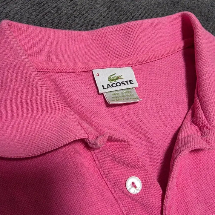 [BUNJANG] Lacoste Pink Short Sleeve Polo T-Shirt / 라코스테 핑크색 반팔 폴로티