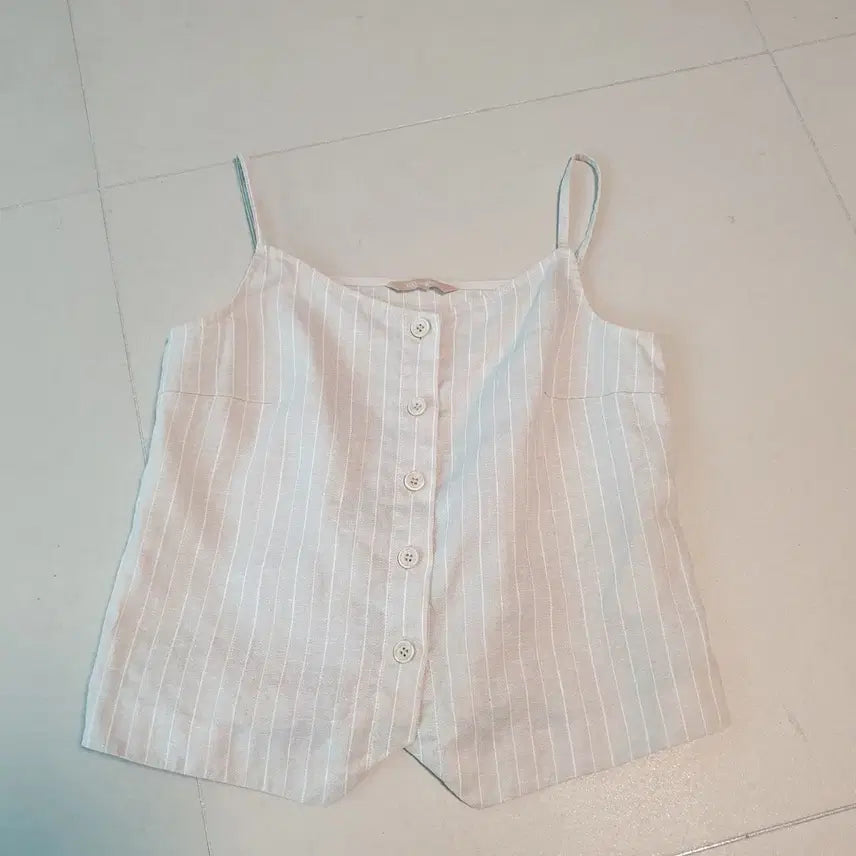 [BUNJANG] CC Collect Linen Striped Sleeveless Top / CC콜렉트 린넨 스트라이프 슬리브리스 탑 55