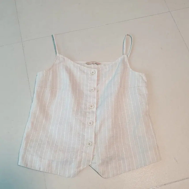 [BUNJANG] CC Collect Linen Striped Sleeveless Top / CC콜렉트 린넨 스트라이프 슬리브리스 탑 55