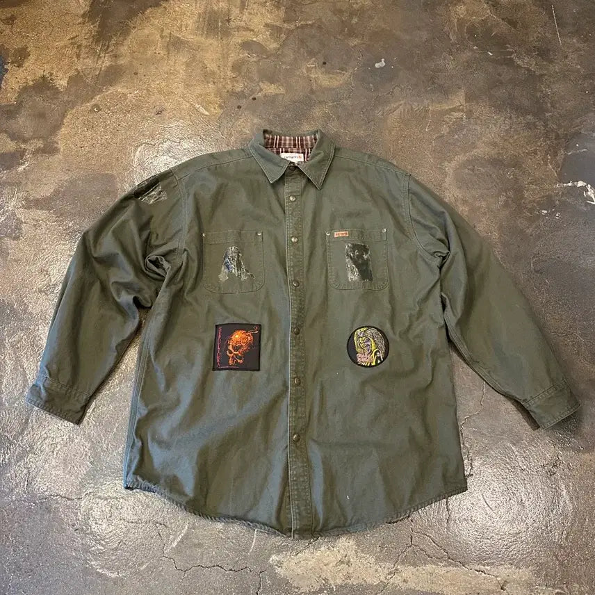 [BUNJANG] Carhartt AC/DC Rock Band Work Shirt XL / Carhartt AC/DC RockBand 칼하트 락밴드 워크 셔츠 XL
